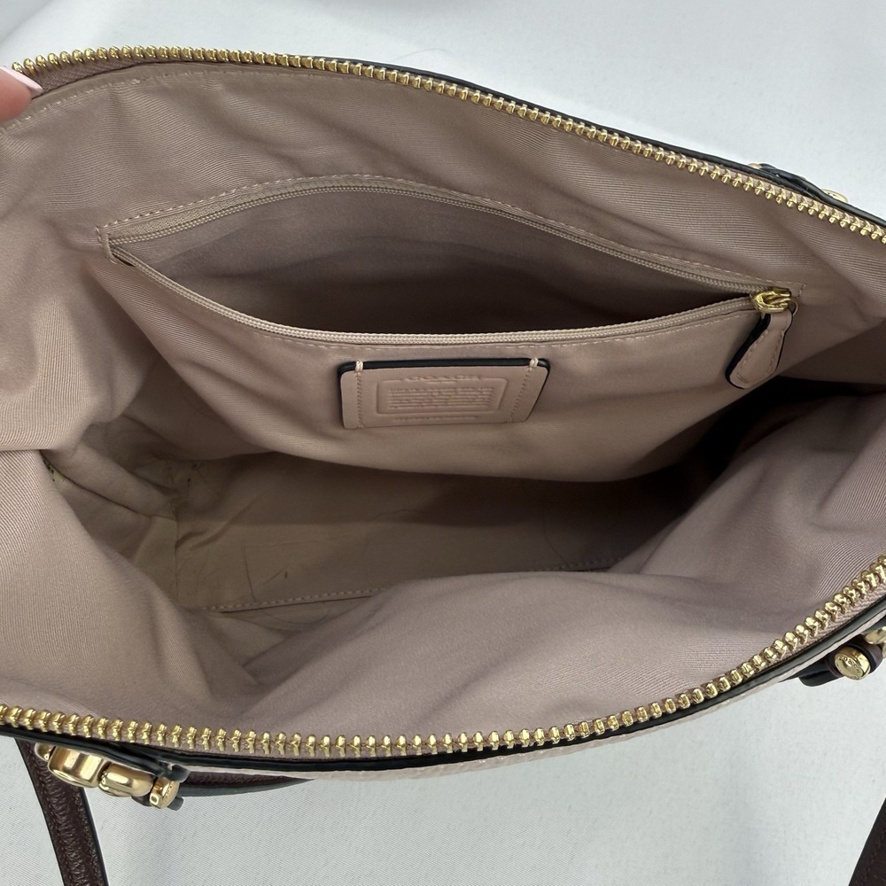 Coach Pink and Brown Leather Satchel - Picture 13 of 16